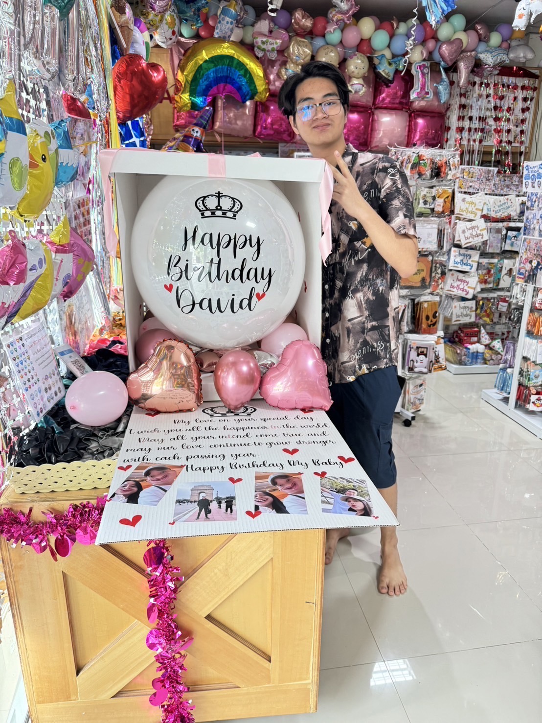 กล่องเซอร์ไพรส์ลูกโป่ง ขนาดใหญ่ พร้อมลูกโป่งฟอยล์ สำหรับทุกโอกาส