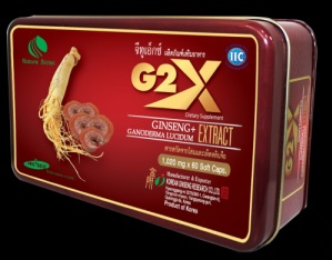 G2X จีทูเอ็กซ์ 60 Capsules รวมพลัง x2 โสมเกาหลี+เห็ดหลินจือ ผสมวิตามินและแร่ธาตุ ช่วยบำรุงร่างกาย ผ่อนคลายสมอง