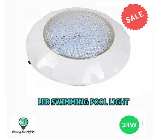 โคมไฟสระว่ายน้ำ LED Swimming Pool Light โคม PC+ABS 24W แสงWarmwhite