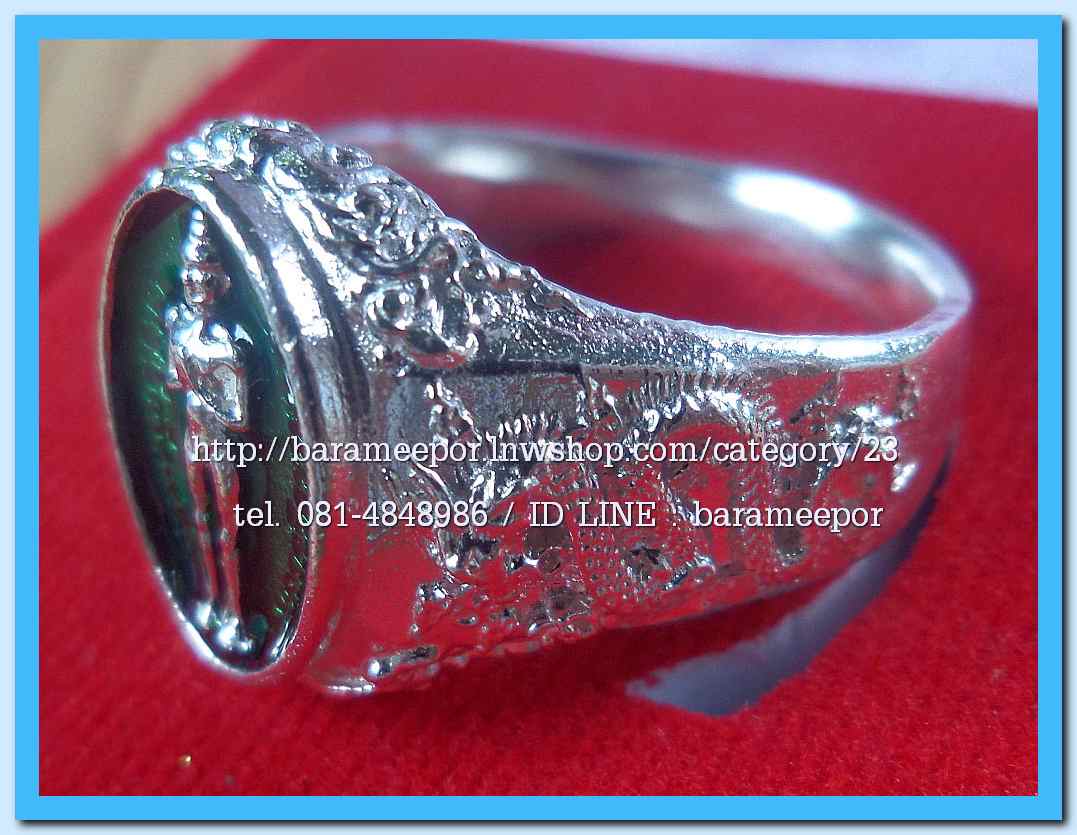 แหวน ไอ้ไข่ เด็กวัดเจดีย์ รุ่นเจริญทรัพย์ ๖๑ เนื้อเงิน หลายลาย ขนาด 18,19,20