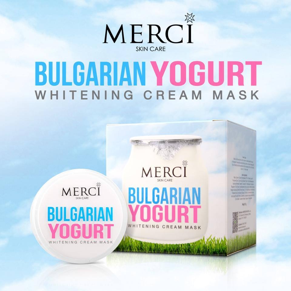 Merci Bulgarian Yogurt Whitening Cream Mask ครีมมาส์กบัลแกเรียโยเกริต์ 30g.