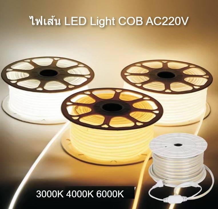 ไฟเส้น LED COB AC220V IP67 ยาว 100เมตร
