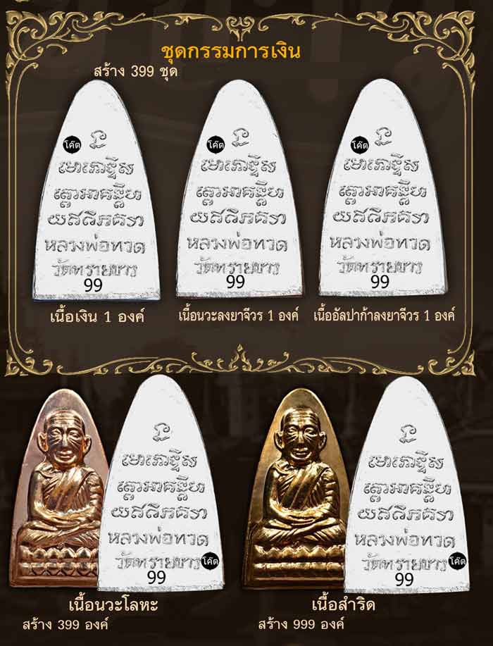 หลวงปู่ทวด หลังหนังสือใหญ่ พิมพ์ตัว ท ย้อนยุค รุ่นนิรันตราย วัดทรายขาว ปัตตานี ปี 2558 (ตำแหน่งการตอกโค๊ต)