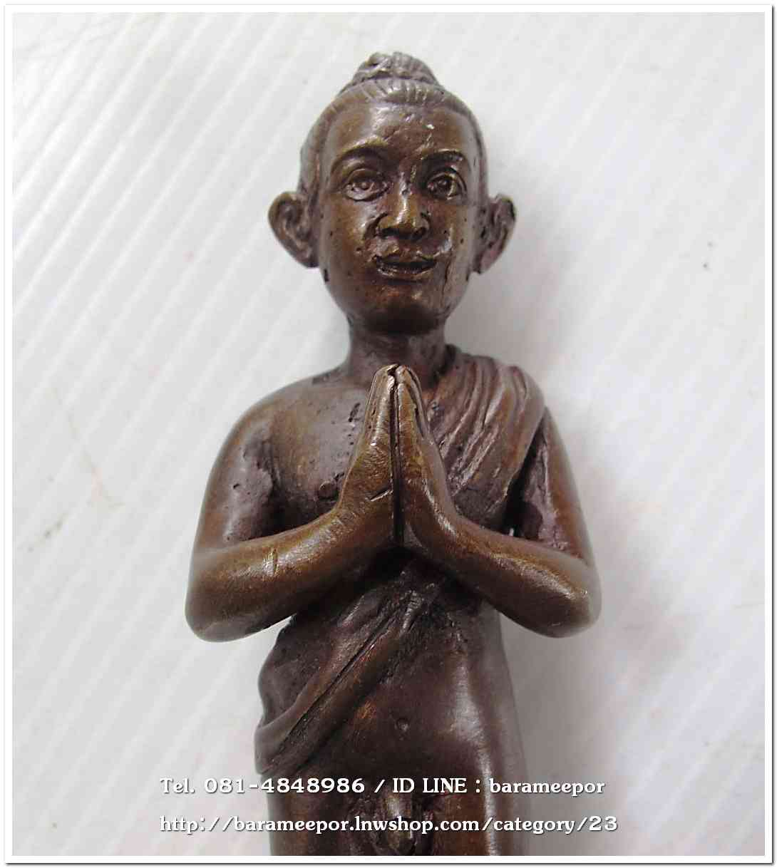 ไอ้ไข่ เด็กวัดเจดีย์ รุ่นสรงน้ำ 63 องค์บูชาโลหะทองแดงรมดำ ขนาด 5 นิ้ว เลขมงคล ๑๖๐๒ รวมกันได้ ๙..1