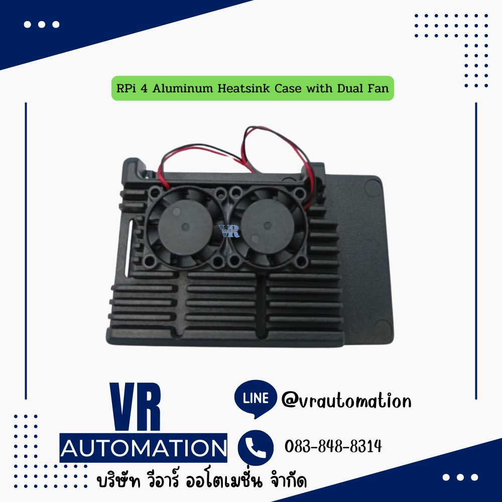 RPi 4 Aluminum Heatsink Case with Dual Fan
