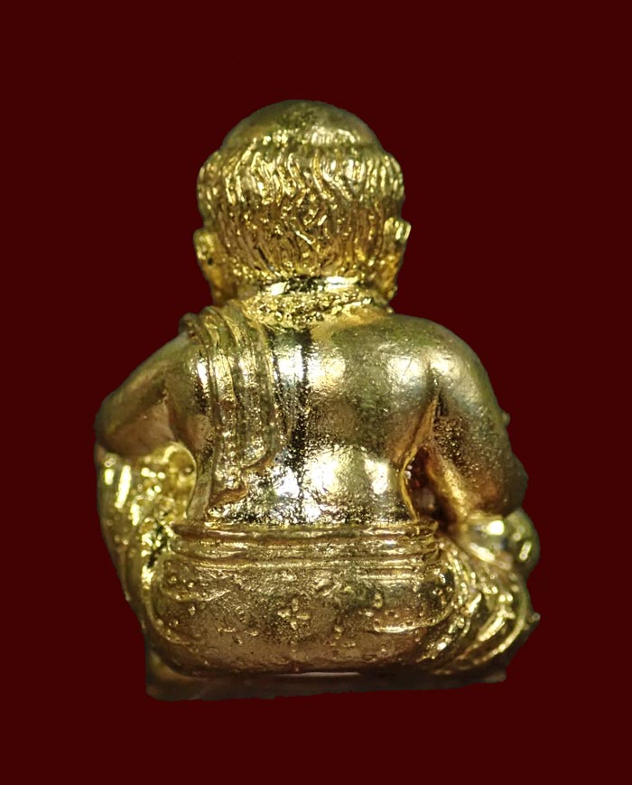 รูปหล่อขุนช้างเจ้าทรัพย์ พ่อท่านเขียว วัดห้วยเงาะ ปัตตานี รุ่นเพชรทักษิณ ปี2564 เนื้อบรอนซ์ทอง อุดชนวนเก่าฝังเม็ดพลอย/ตะกรุดทองคำและตะกรุดเงิน ติดจีวรเกศา หมายเลข 1004