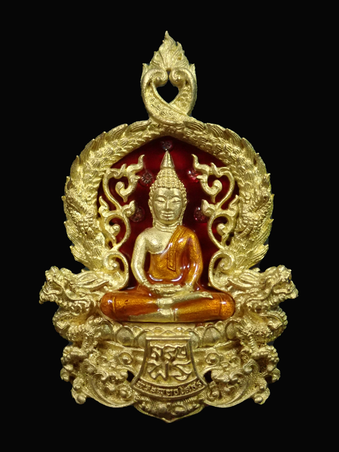 *เลขเรียงสวย 123 เพชรเม็ดใหญ่* เหรียญฉลุ 3 ชิ้นหลวงพ่อโสธร จ.ฉะเชิงเทรา รุ่นเจริญพร ปี 2555 เนื้อทองระฆังลงยาสีแดงฝังเพชร 5 เม็ด พิมพ์เล็ก หมายเลข 123