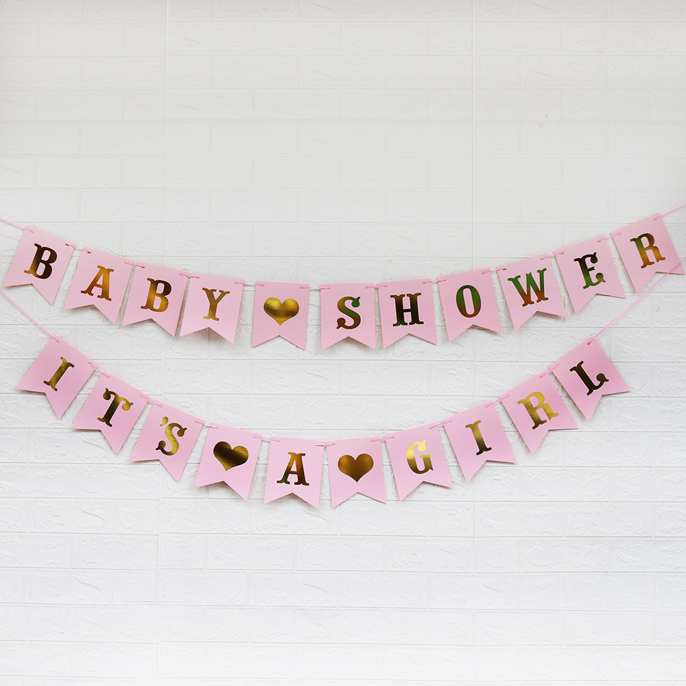 Baby Shower baby Girl ป้ายธง