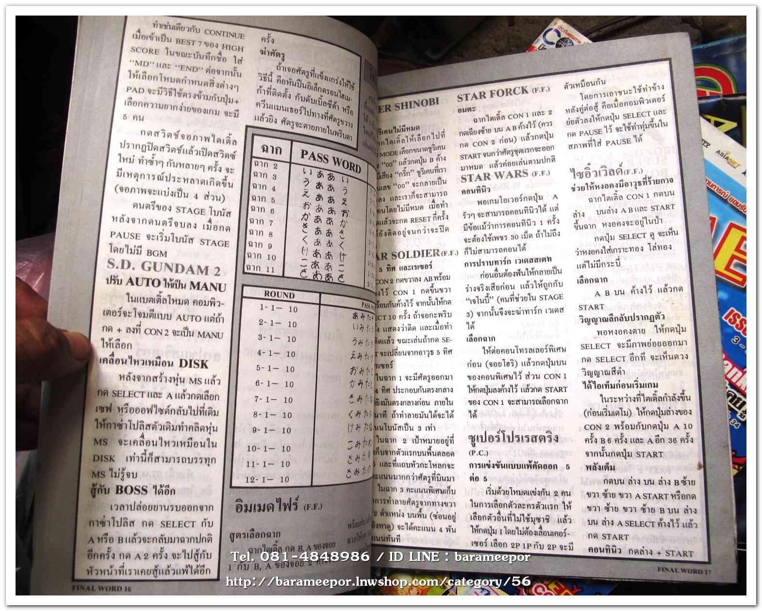 หนังสือ FINAL WORD รวมสูตรเกมต่างๆ สภาพดี ครบทุกหน้า