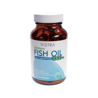 Vistra Salmon Fish Oil 1000mg. วิสทร้า แซลมอน ฟิชออยล์ 75 แคปซูล