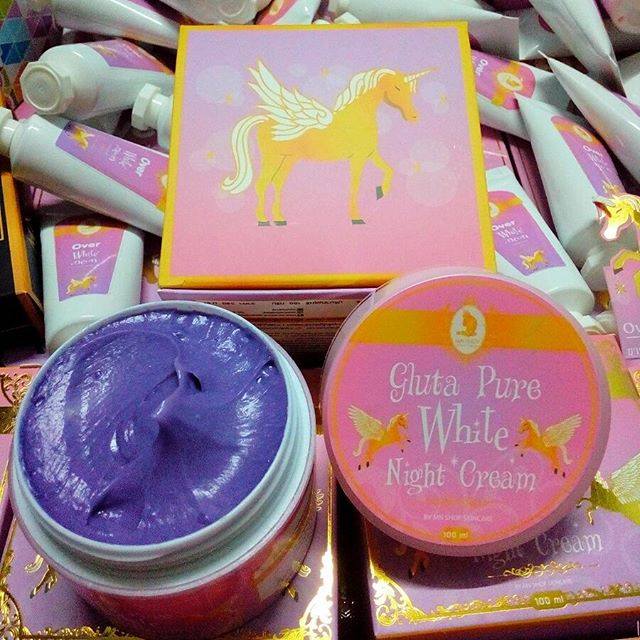 Gluta Pure White Night Cream by MN Shop 100 g. หัวเชื้อพอกผิวขาว