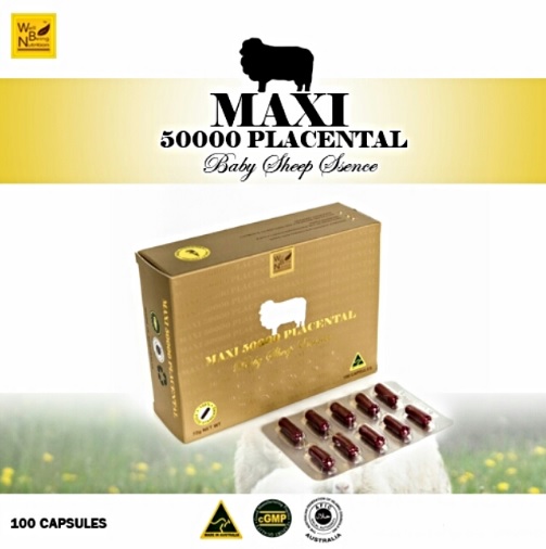 Wealthy Health Maxi 50000 Placental Baby Sheep Placenta รกแกะ 50000 มก.(100 capsules)
