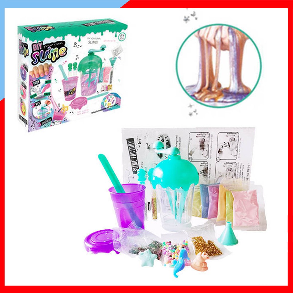 K399-CH200 เครื่องทำสไลม์ ชุดทำ สลาม Slime D.I.Y. สไลม์ สไตล์ สูตรสไลม์ ม้ายูนิคอร์น ชุดเล็ก 6กระปุกเล็กตามสี