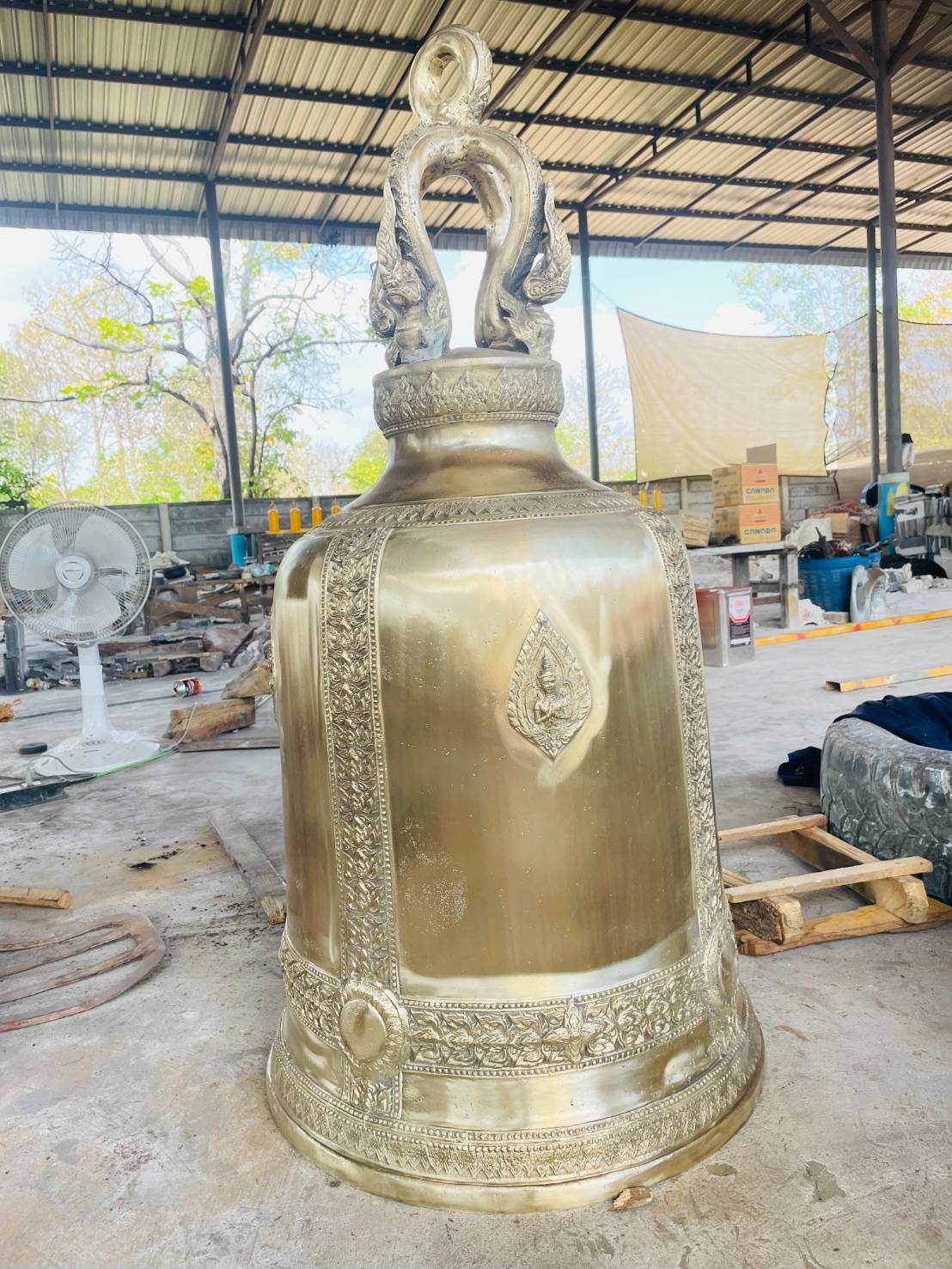 ระฆังทองเหลือง ระฆังสำริด 16.5 นิ้ว เสียงดังกังวาน ราคาโรงงาน (มีทุกขนาดราคาในตาราง)