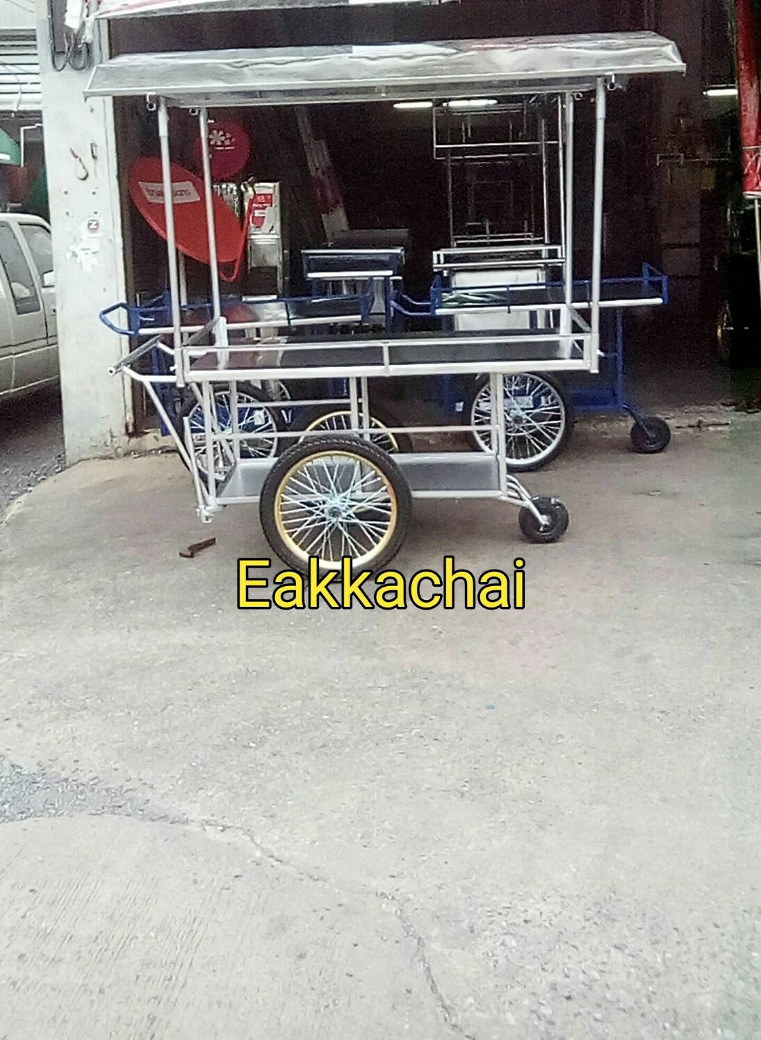 รถเข็นหลังคาปูบน145ซม.ล้อ17นิ้วยางมือสอง