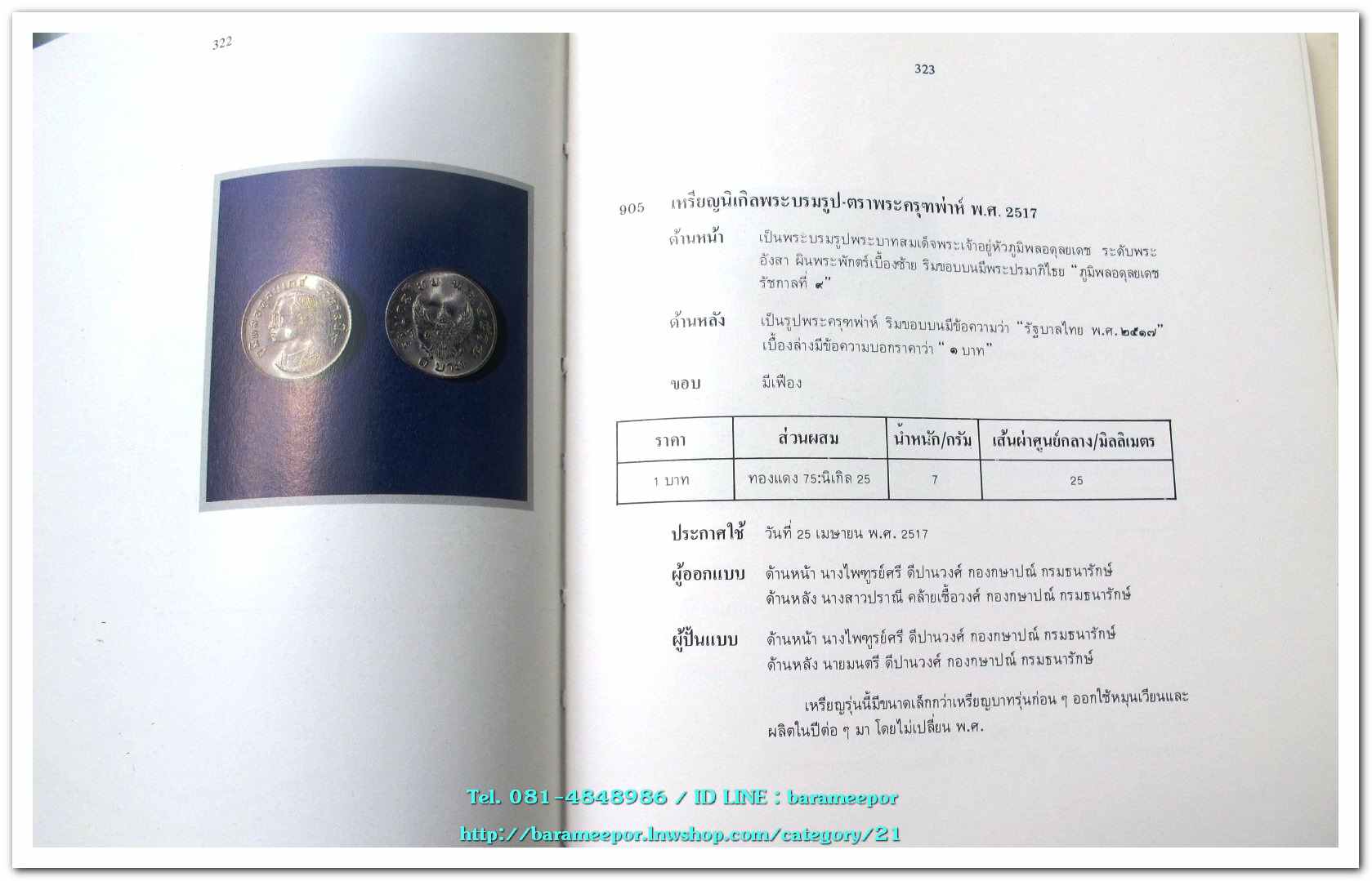 หนังสือ เหรียญกษาปณ์ เหรียญที่ระลึก กรุงรัตนโกสินทร์ พ.ศ.๒๓๒๕-๒๕๒๕ โดย: กรมธนารักษ์ กระทรวงการคลัง