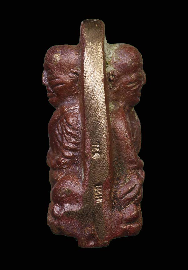 หลวงพ่อทวด 2 หน้า หล่อโบราณหล่อเทดินไทย (รุ่นแรก) หลวงพ่อรวย วัดตะโก จ.อยุธยา ปี 2556 รุ่นรวยนิรันตราย เนื้อนวะโลหะหล่อโบราณเทดินไทย หมายเลข 14