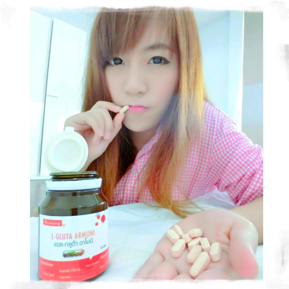 Shining L-gluta Armoni แอล-กลูต้า อาโมนิ วิตามินเร่งขาว ดีกว่าวิตามินซีทั่วไป 10 เท่า ราคา 250 บาท