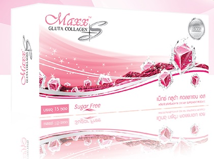 MAXX GLUTA COLLAGEN S แม็กซ์ กลูต้า คอลลาเจน เอส 15 ซอง คอลลาเจนเปปไทด์ ผสม สเต็มเซลล์ ส่วนผสมเพิ่มขึ้น จาก 19 เป็น 21 ชนิด