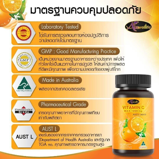 Auswellife Vitamin C Max-1200mg ปลอดภัยไหม