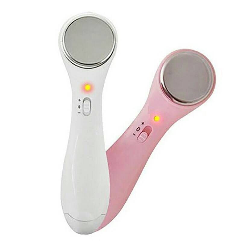 Product details of BestBuy Skin Care Vibration Iontophoresis Microcurrent Cleaning Beauty Facial Massage เครื่องนวดหน้ามินิแบบพกพา- White pink