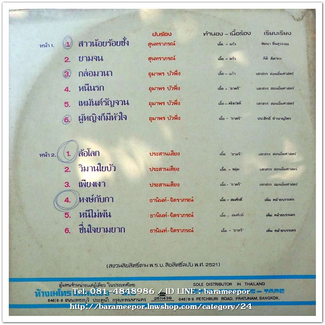 รวมเพลงอมตะของวงดนตรีสุนทราภรณ์ ขับร้องโดย ธานินท์-จิตราภรณ์-อุมาพร