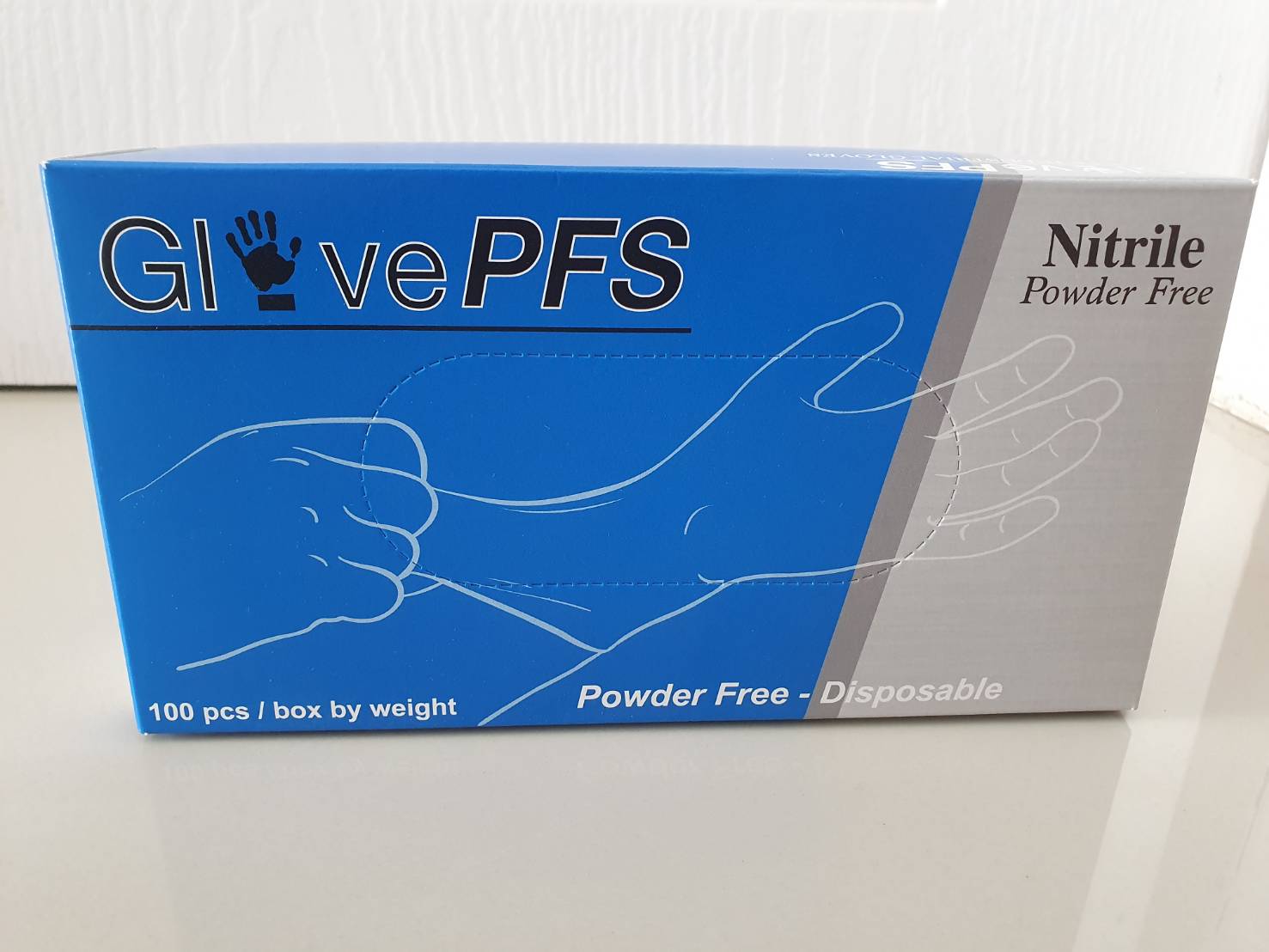 PFS-ถุงมือไนไตรสีฟ้า