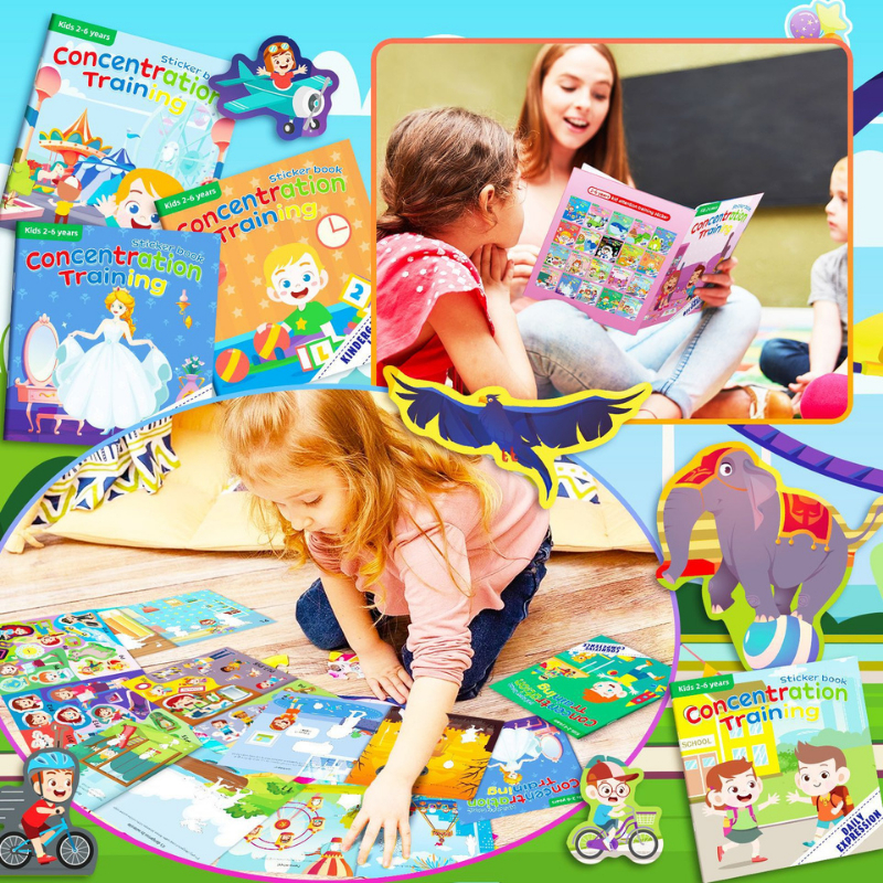 BK10 สมุดสติ๊กเกอร์ สอนภาษาอังกฤษ คละแบบ 1 เล่ม หนังสือสติ๊กเกอร์Sticker book DIY เสริม EF