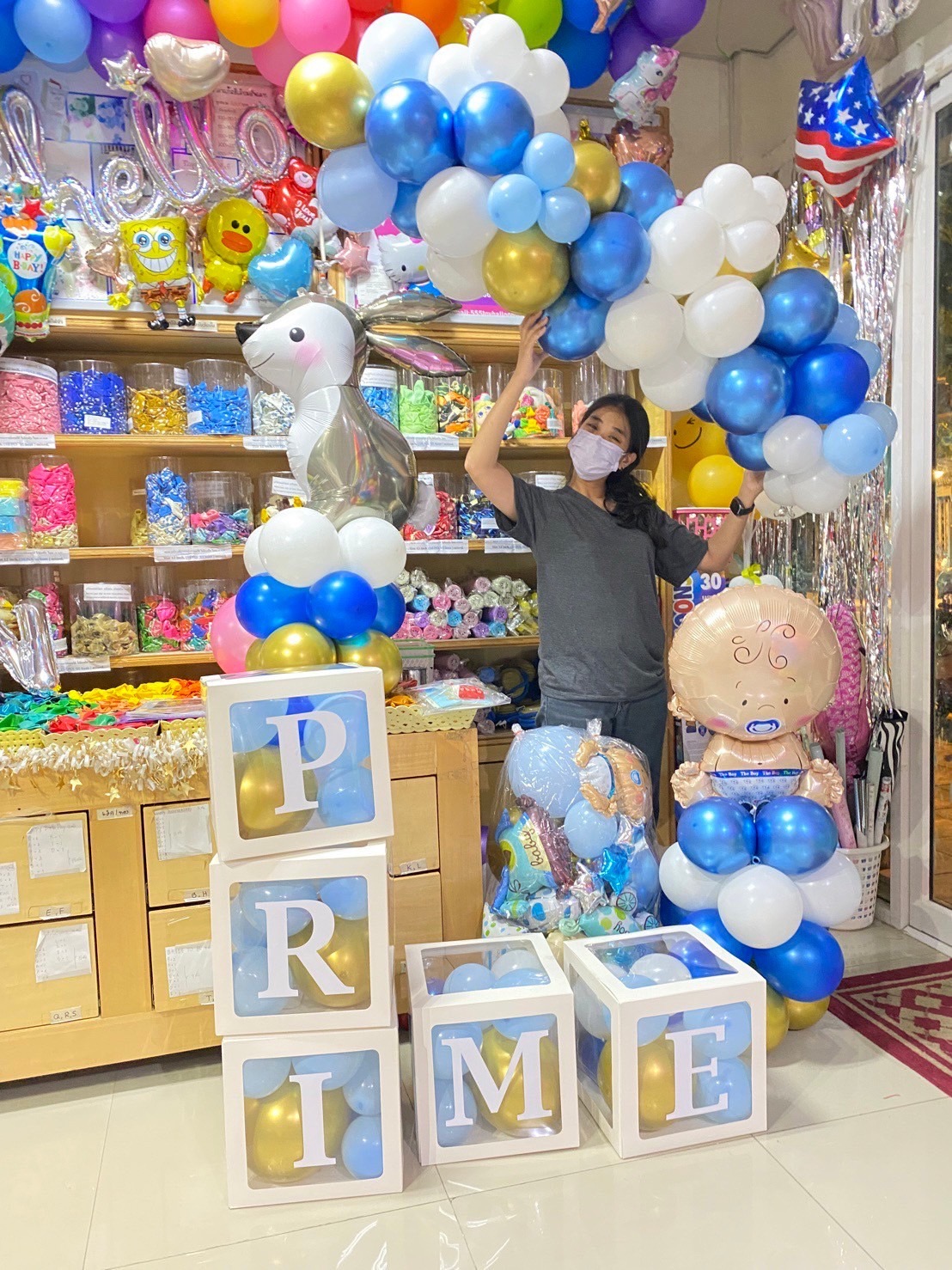 ลูกโป่งแรกเกิด ลูกโป่งรับขวัญหลาน welcome baby
