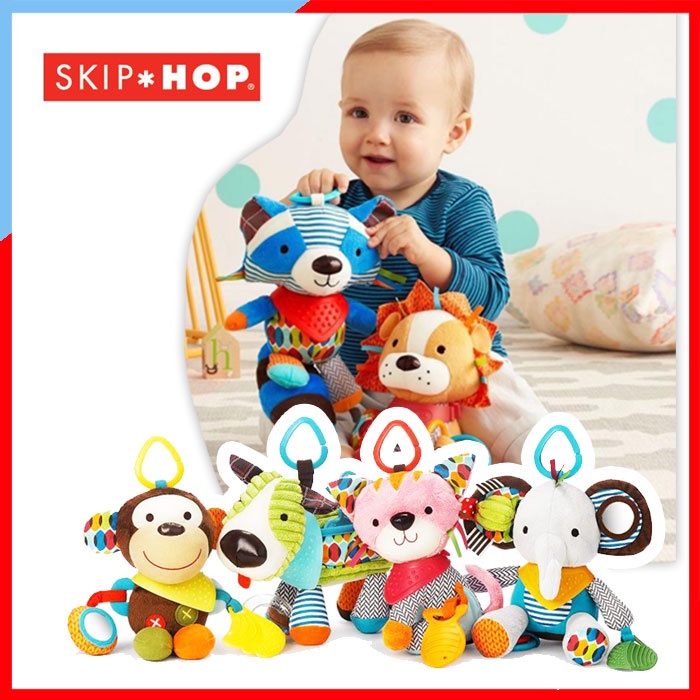 ของแท้ Skip Hop Bandana Buddies Activity ตุ๊กตาผ้าแขวน มาพร้อมเสียงกระดิ่ง และยางกัด