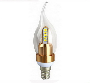 หลอดไฟ LED E14 Crystal Candle Bulb Light Lamp 4W.