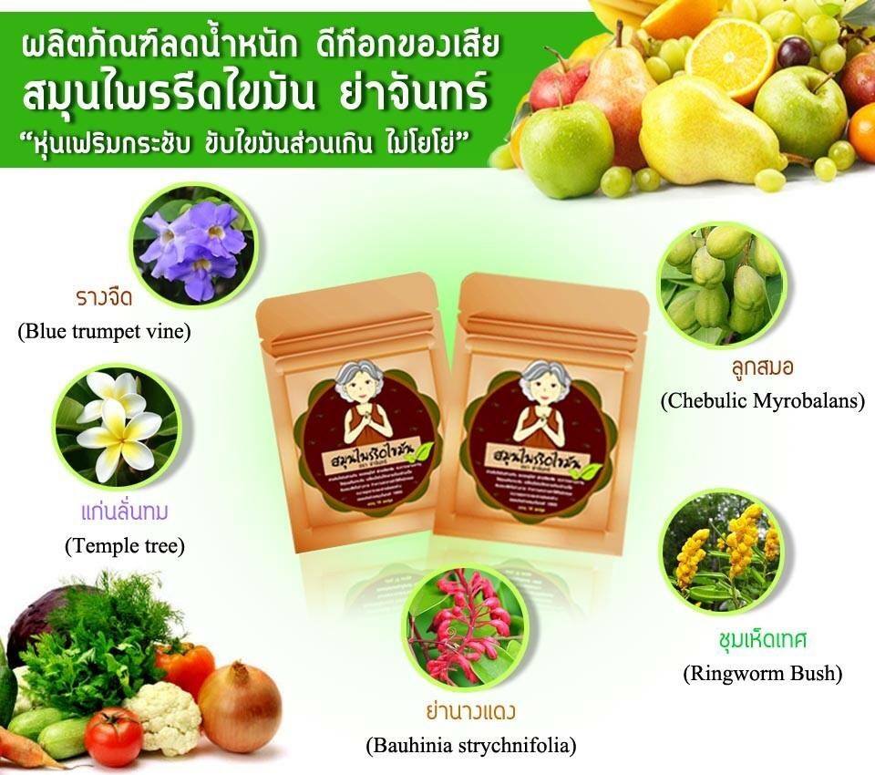 สมุนไพรรีดไขมัน ย่าจันทร์ ราคา 50 บาท 12 ซอง 40 บาท