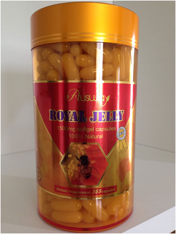 นมผึ้งออสเวย์ รอยัลเจลลี่ 1,500mg. 2% 10H2DA Ausway Royal Jelly (365 แค็ปซูล)