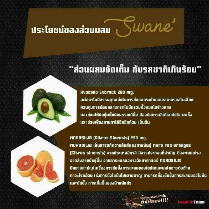 กาแฟสวอนเน่ มีส่วนประกอบอะไรบ้าง