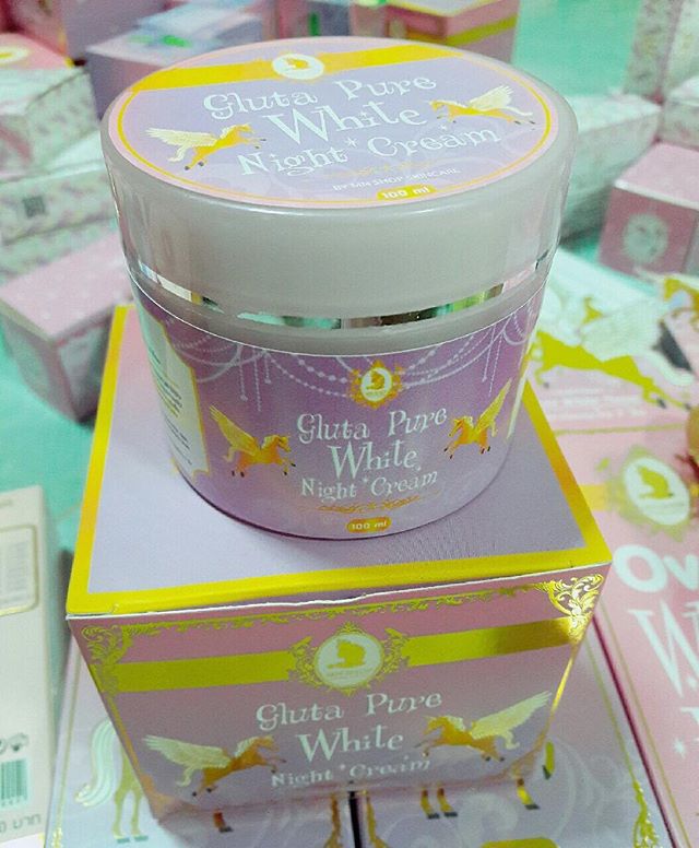 Gluta Pure White Night Cream by MN Shop 100 g. หัวเชื้อพอกผิวขาว