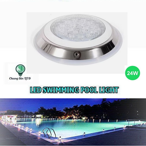 โคมไฟสระว่ายน้ำ LED Swimming Pool Light สแตนเลส 24W 30cm Daylight