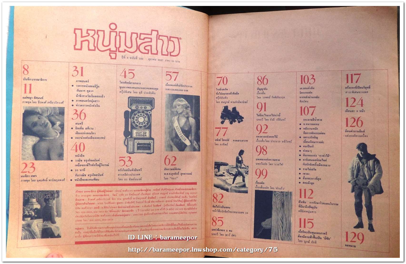 นิตยสาร หนุ่มสาว ฉ.100 ปี 2527 หนังสือผู้ชายยุคแรกๆ ทีมงานคุณภาพ ธีรพงศ์ เหลียวรักวงศ์