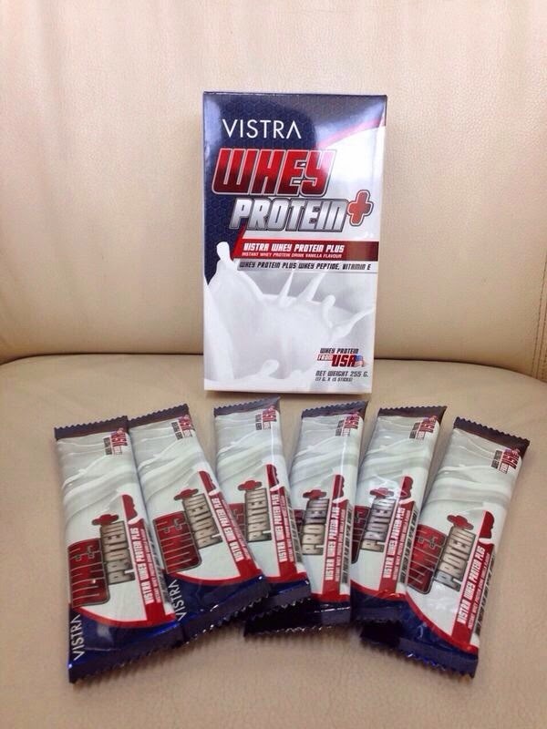 Vistra Whey Protein+ วิสตร้า เวย์ โปรตีน พลัส 15 ซอง เครื่องดื่ม เวย์โปรตีน สำเร็จรูป ชนิดผงกลิ่นวานิลลา