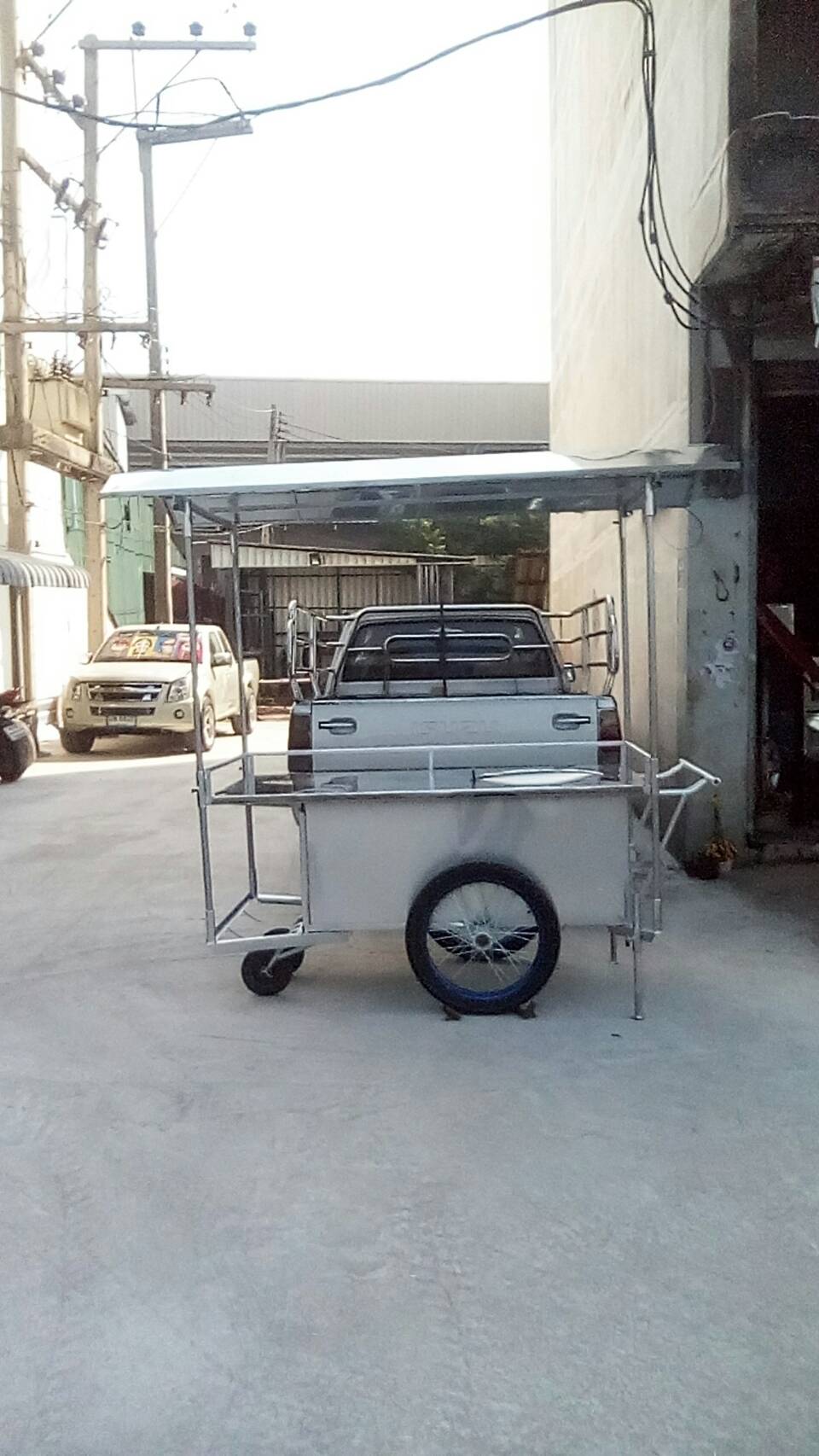 รถเข็นหลังคา80×160ซม.ขายโรตี(ใหม่)