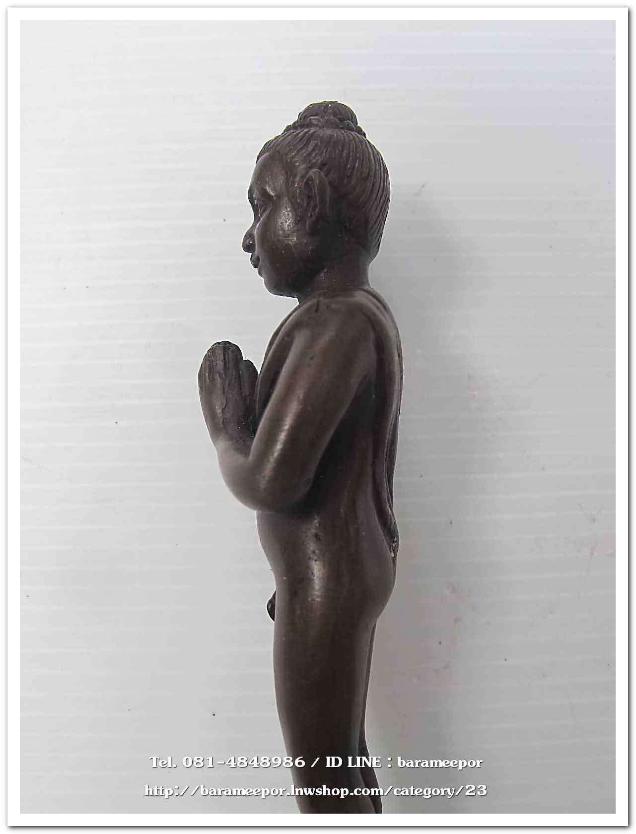 ไอ้ไข่ เด็กวัดเจดีย์ รุ่นสรงน้ำ 63 องค์บูชาโลหะทองแดงรมดำ ขนาด 5 นิ้ว ..2