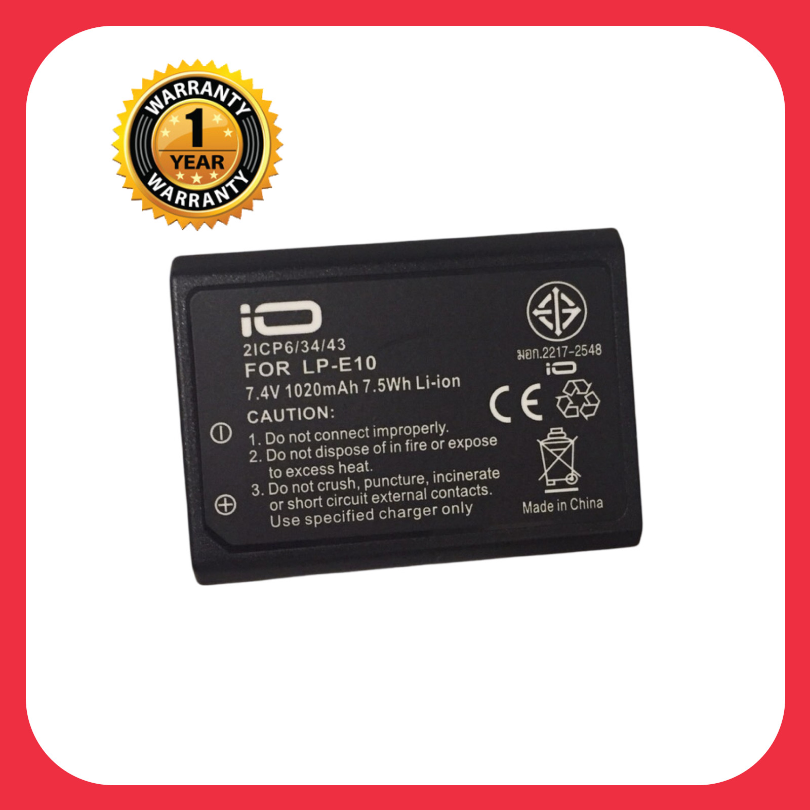 แบตเตอรี่ แคนนอน LP-E10/Canon Battery LP E10 แบตเตอรี่กล้อง Canon LP-E10 LPE10 Battery แบตแคนนอน ใช้กับกล้อง Canon EOS 1100D 1200D EOS 3000d Digital Rebel T3