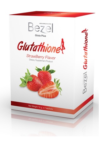 Bezel Gluta Plus Glutathione StrawBerry Flavor (12gm X 7 ซอง) บีเซล กลูต้า พลัส