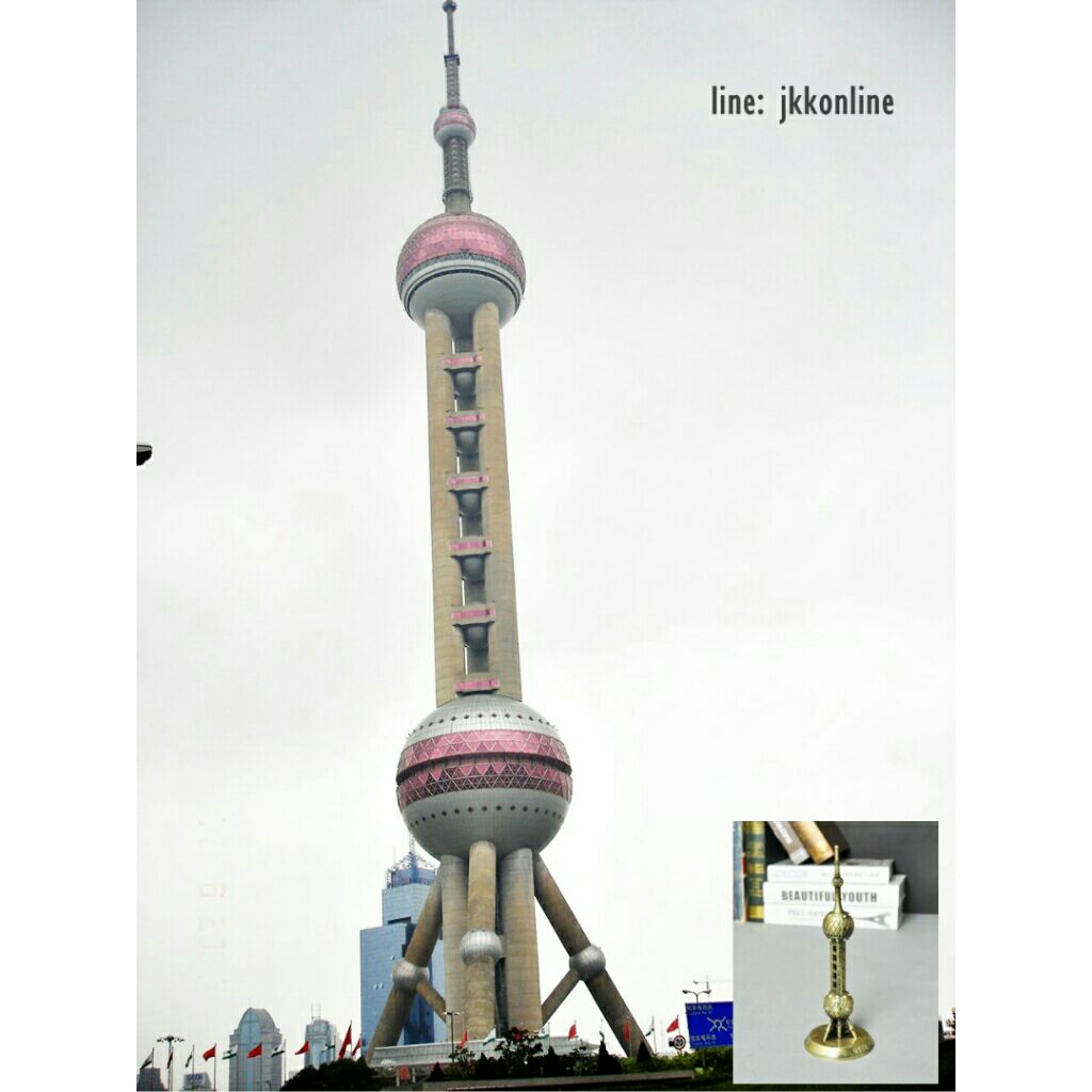 01736-โมเดลหอไข่มุกตะวันออก 18ซม - ฟรีค่าส่ง