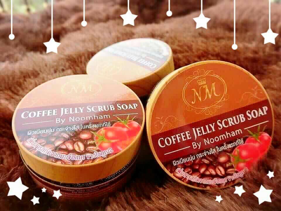 เจลสครับกาแฟสูตรพิเศษ Coffee Jelly Scrub Soap By Noomham ราคา 180 บาท