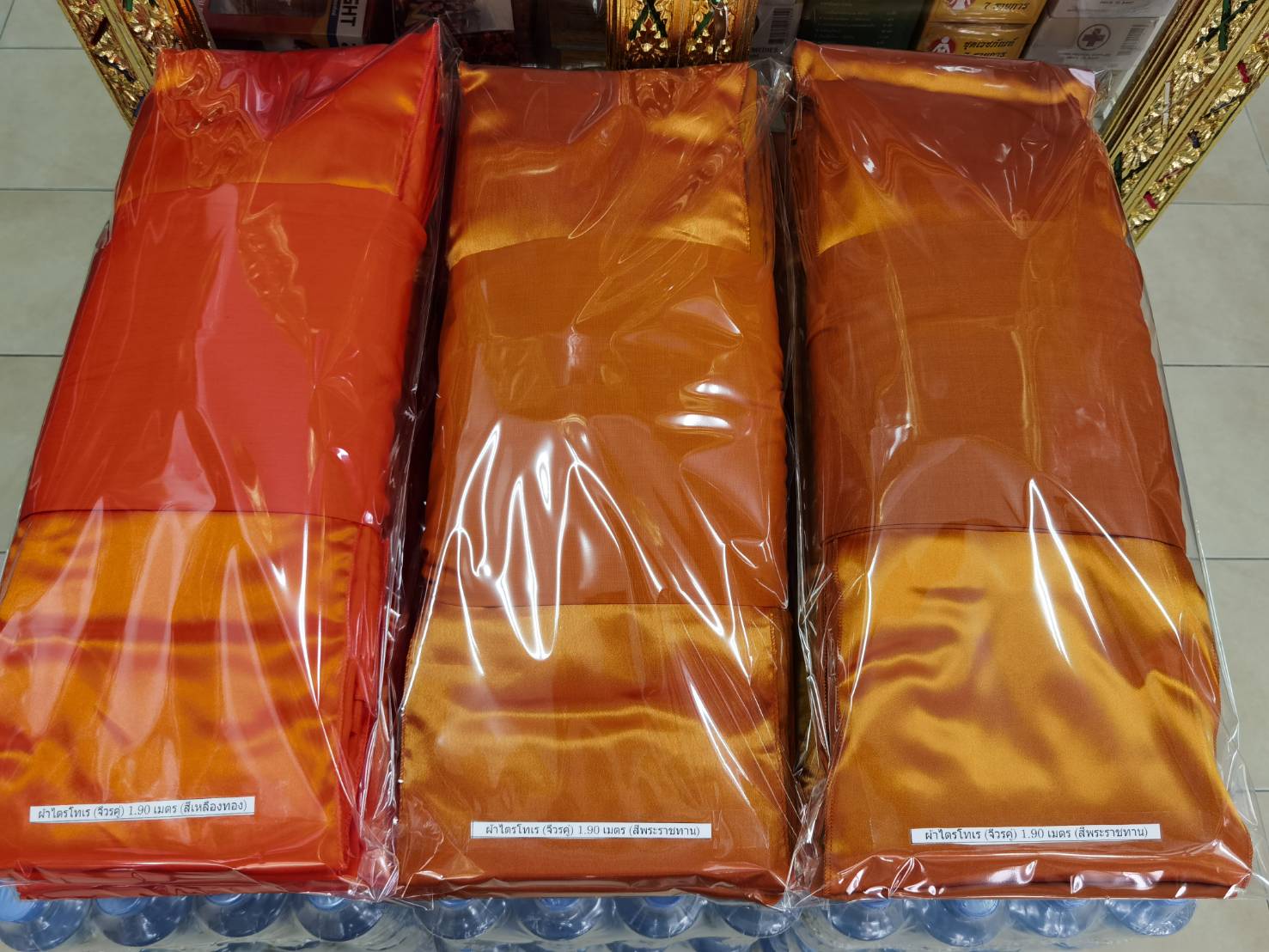 ผ้าไตรโทเร (จีวรคู่) 1.90 เมตร *ไม่มียี่ห้อ บรรจุถุงแก้วใส