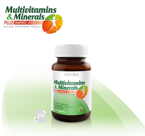 VISTRA MULTIVITAMINS & MINERALS PLUS AMINO ACID (30 CAPSULES)