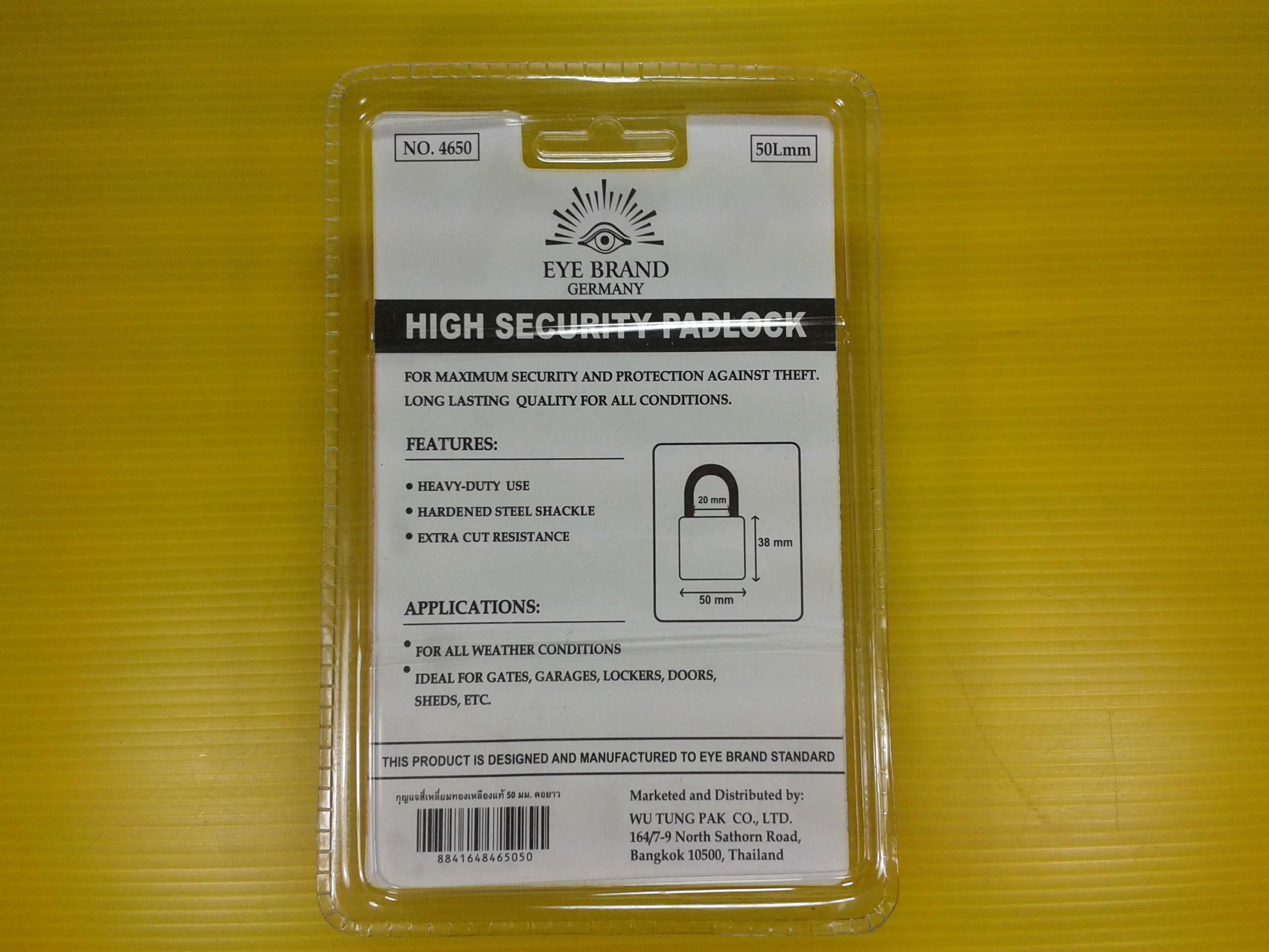 กุญแจตราตา ( ทองเหลือง 50 มม. คอยาว ) EYE BRAND