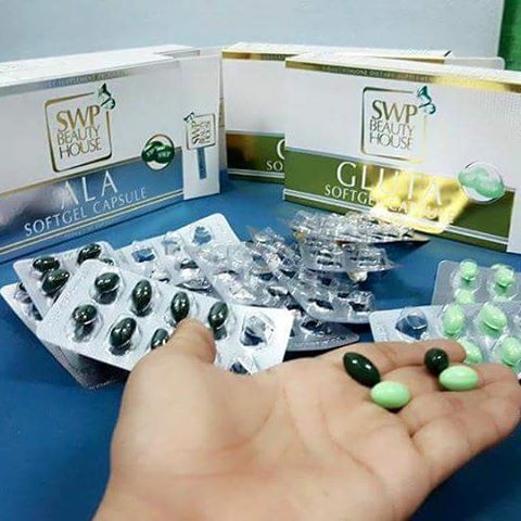 Gluta Softgel Capsule by SWP Beauty House เพื่อผิวขาว กระจ่างใส ราคา 340 บาท ส่ง 300 บ.*12 กล่อง