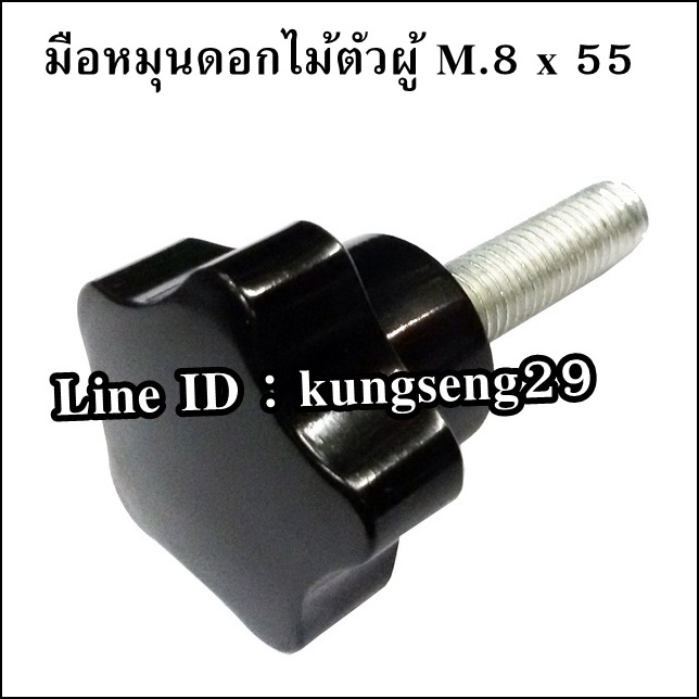 มือหมุนดอกไม้ห้าแฉก ตัวผู้ M.8 x 55 (หัว 30 mm)