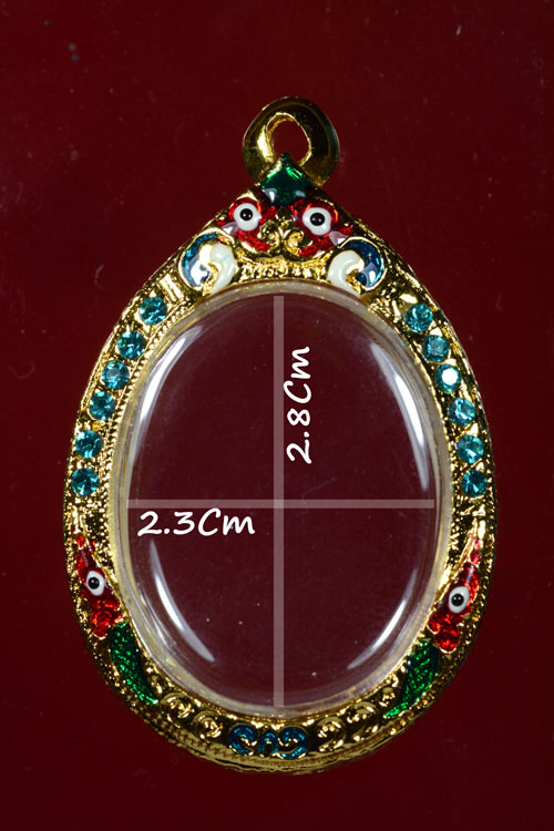 กรอบพระทองไมครอนลงยารูปไข่